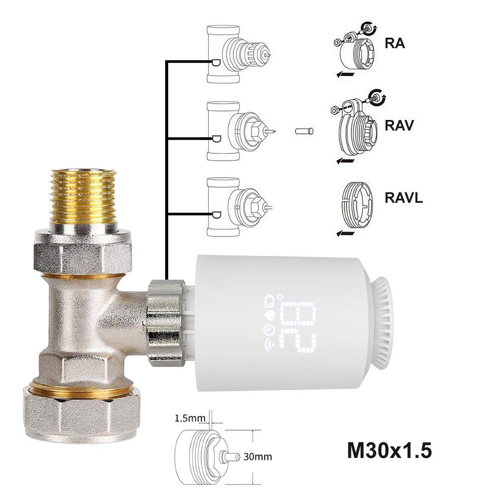 Tuya Zigbee Thermostatic Radiator Valves Intelligent Wireless Mobilephone App Control Home Heating Thermostat Temperature Controller Radiator Thermostat Compatible with Amazon Alexa Google Home