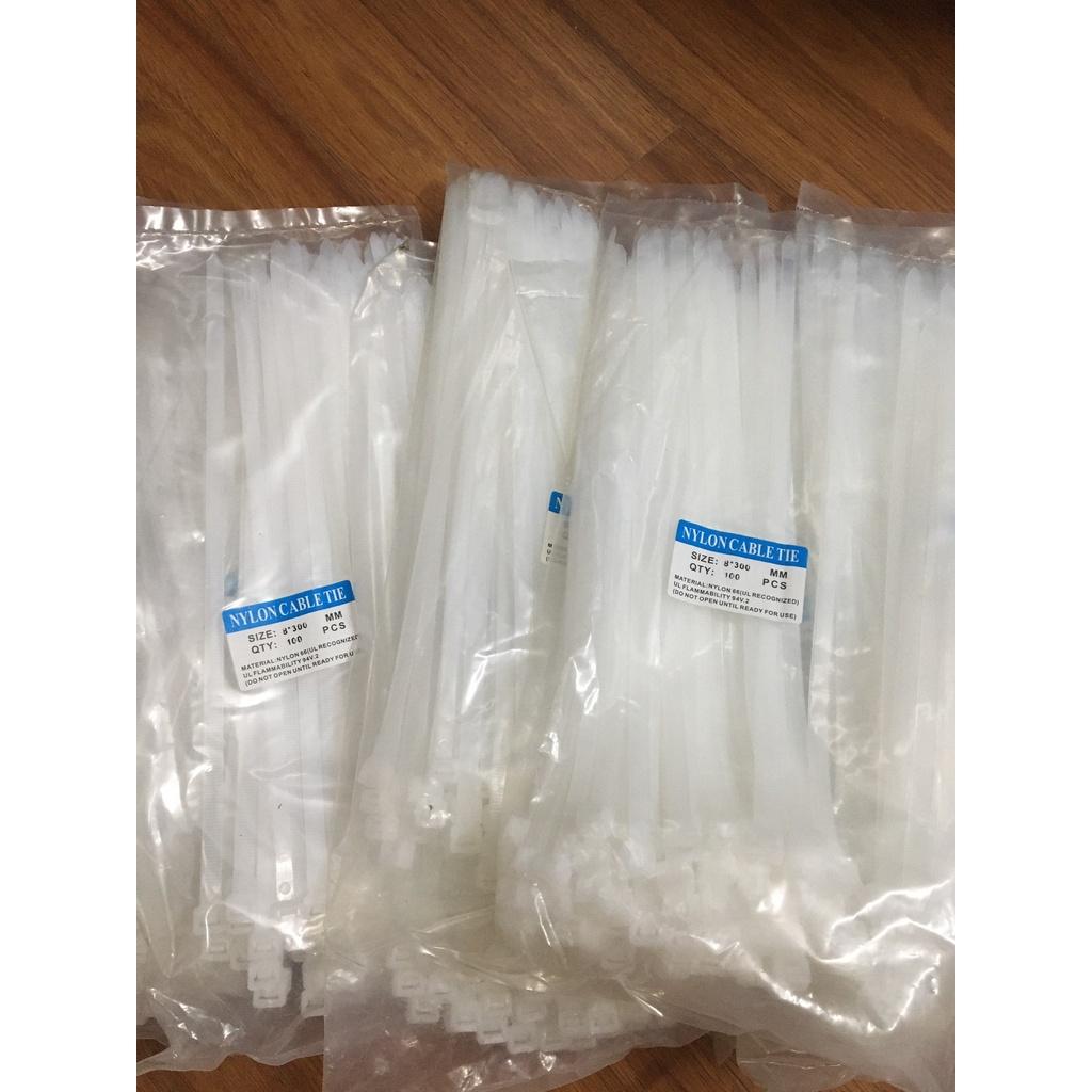 Túi 100 sợi dây rút nhựa, dây thít, Lạt nhựa 30cm bản to dày