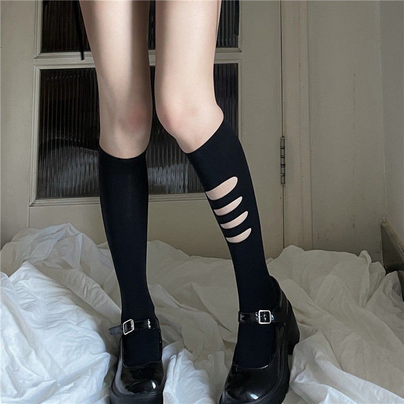 Tất vớ cao đến bắp chân Rách 1 Bên phong cách thời trang Lolita Nhật Bản cá tính cosplay cho nữ