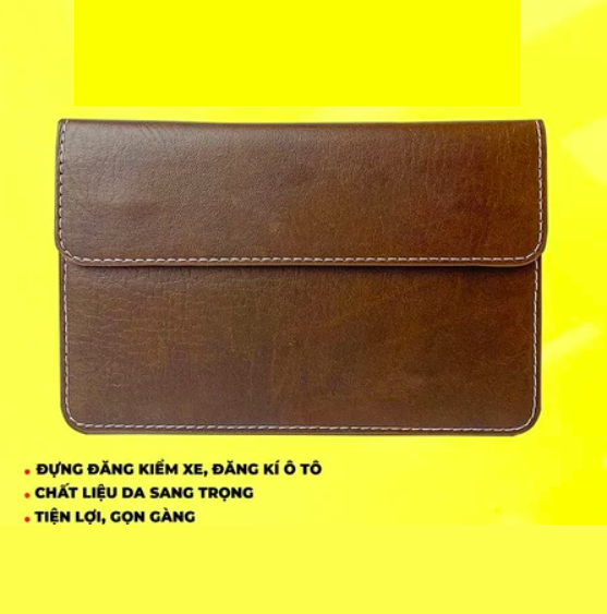 Ví Da đựng giấy tờ Ô Tô MR,ÔTÔ - Chuyên đựng giấy đăng kiểm, đăng kí xe - Chất liệu da sang trọng 3 ngăn tiện lợi VDK001