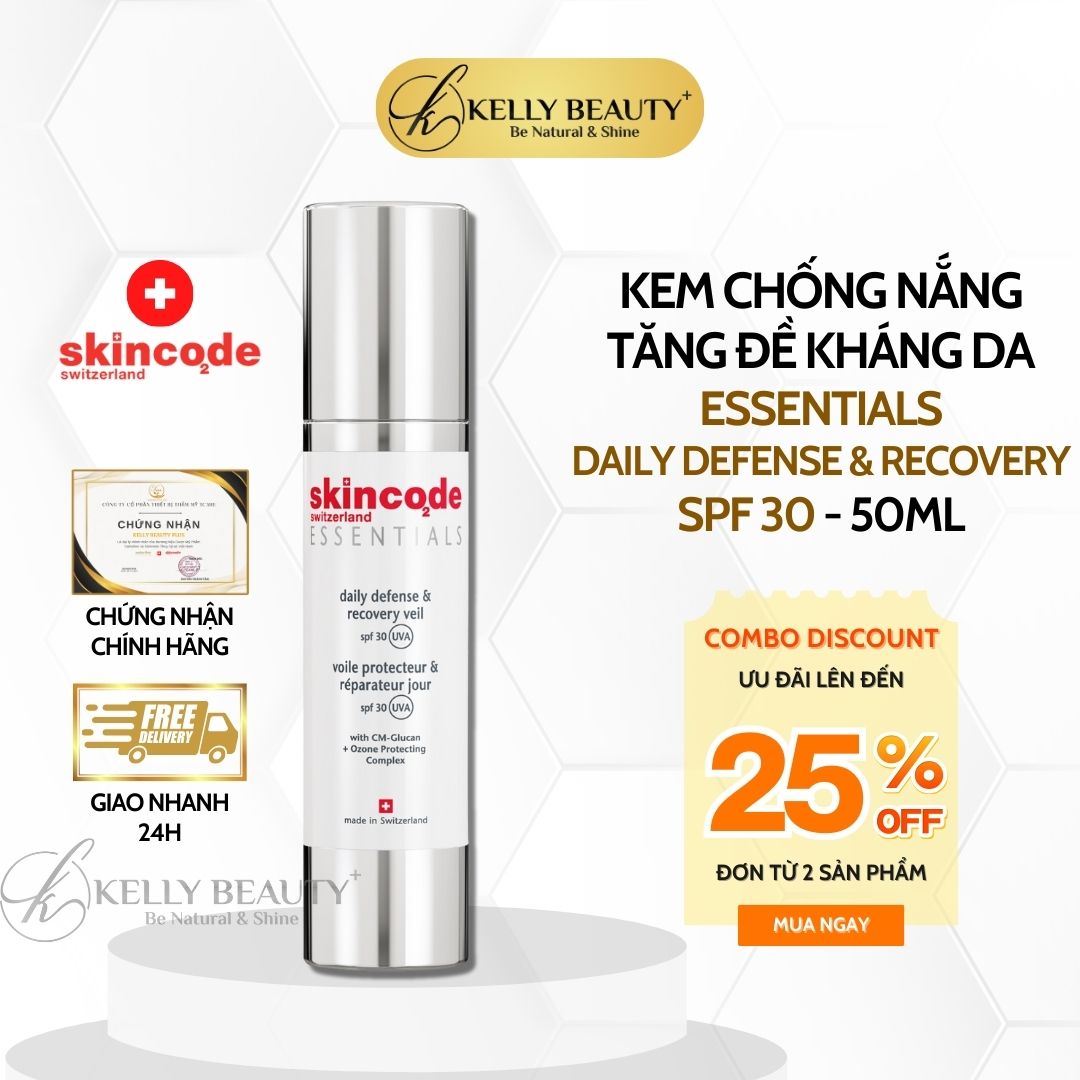 Hình ảnh Kem Chống Nắng Tăng Đề Kháng Da Skincode Essentials Daily Defense Recovery SPF 30 | Kelly Beauty