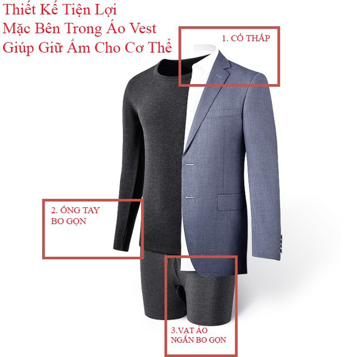 Bộ đồ nam giữ nhiệt, Bộ nam mặc bên trong áo Vest, Pyjama, đồ ngủ nam 1