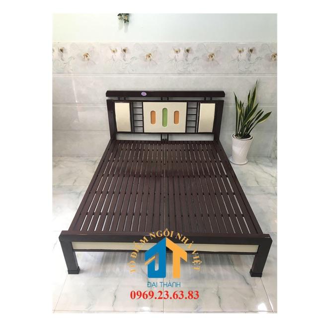 Giường sắt kiểu gỗ 1m6x2m Đại Thành