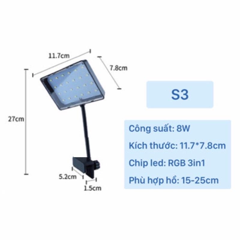 Đèn Led FLAT S3 Nano RGB -cho bể thủy sinh, Đèn LED kẹp RGB - phụ kiện thủy sinh-đèn cho hồ cá cảnh -shopleo