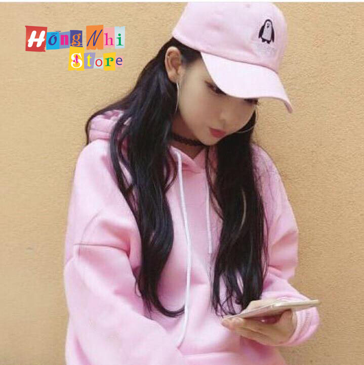 Áo Khoác Hoodie Trơn Ulzzang Unisex Màu Hồng Tươi Chất Nỉ Bông Cao Cấp Dáng Rộng Nam Nữ - MM