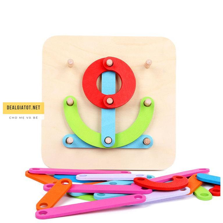 Xếp hình gỗ ghép que tư duy Montessori đồ chơi Simba rèn luyện trí thông minh