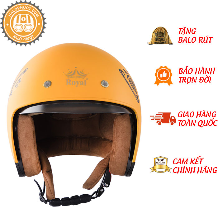 Nón bảo hiểm 3/4 ROYAL M139 có kính âm V7 NHÁM