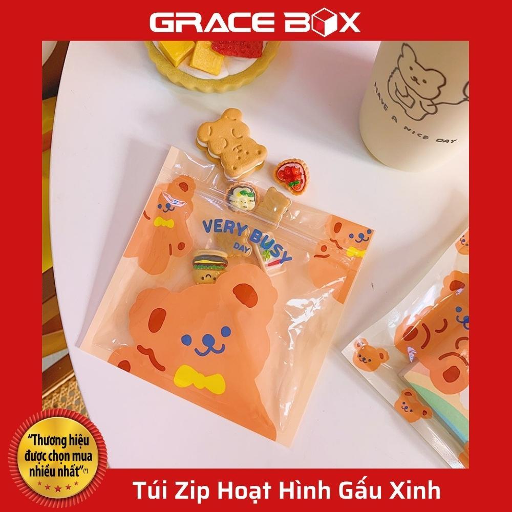 Set 10 Túi Zip Hoạt Hình Gấu Xinh Xắn