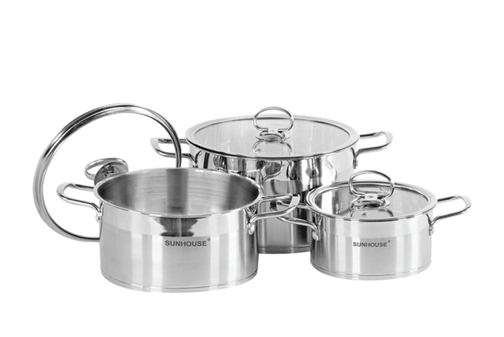 Bộ Nồi Inox 5 Đáy SUNHOUSE MAMA Đáy Từ SH784 - Hàng chính hãng