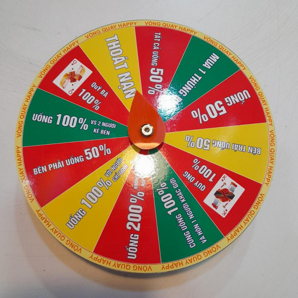 Vòng quay Lucky ( Ăn nhậu 12 ô - 3 màu - viền vàng - Đường kính 25cm x cao 6cm)