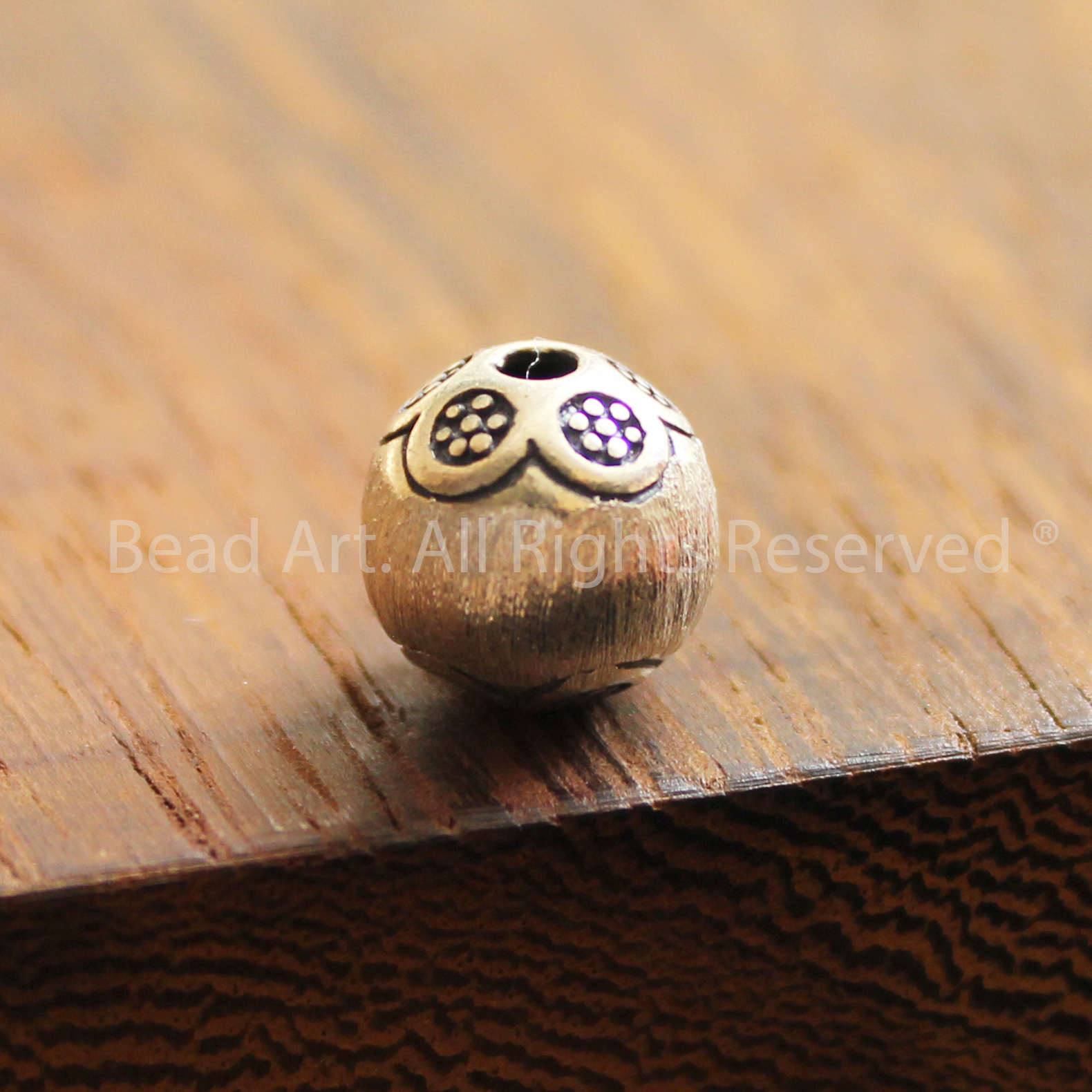 10MM Charm Tròn Khắc Hoa Bạc 925, Phối Vòng Tay Phong Thuỷ, Chuỗi Hạt, Trang Sức - Bead Art
