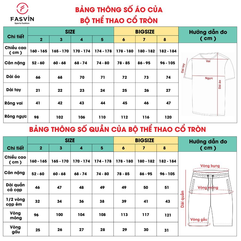 Bộ thể thao nam Fasvin AT20252.HN chất vải mềm nhẹ co giãn mát mẻ không bai không xù