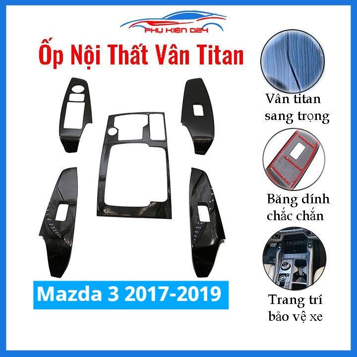 Ốp nội thất Mazda 3 2017-2018-2019 vân Titan bảo vệ chống trầy xước và làm đẹp xe