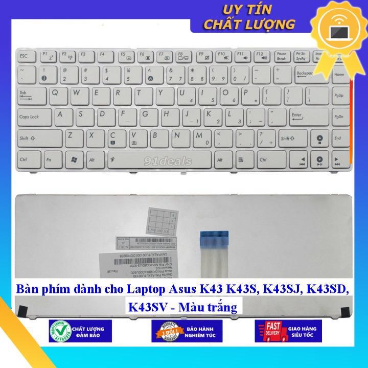 Bàn phím dùng cho Laptop Asus K43 K43S K43SJ K43SD K43SV - Màu trắng - Hàng Nhập Khẩu New Seal