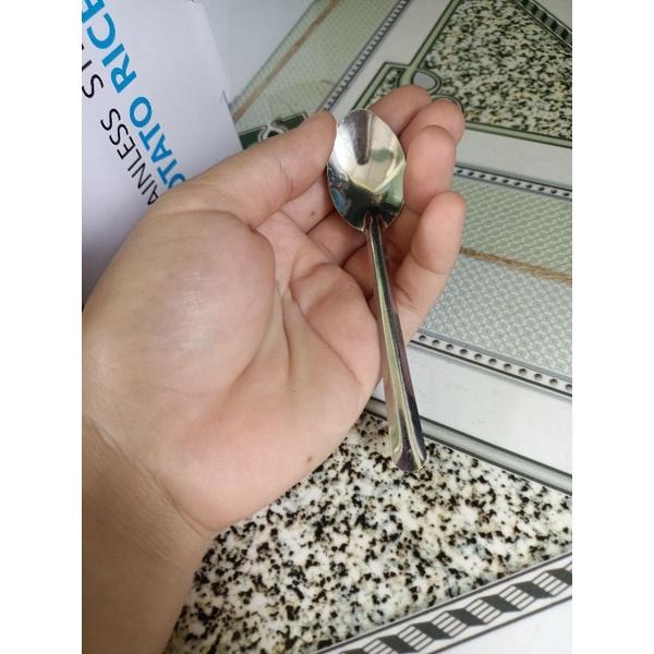 Combo 5 muỗng ăn vịt lộn inox, muỗng cà phê đen nhỏ