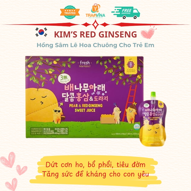 Hồng Sâm Lê Hoa Chuông Cho Trẻ Em Kim's Red Ginseng (60ml - 100ml)