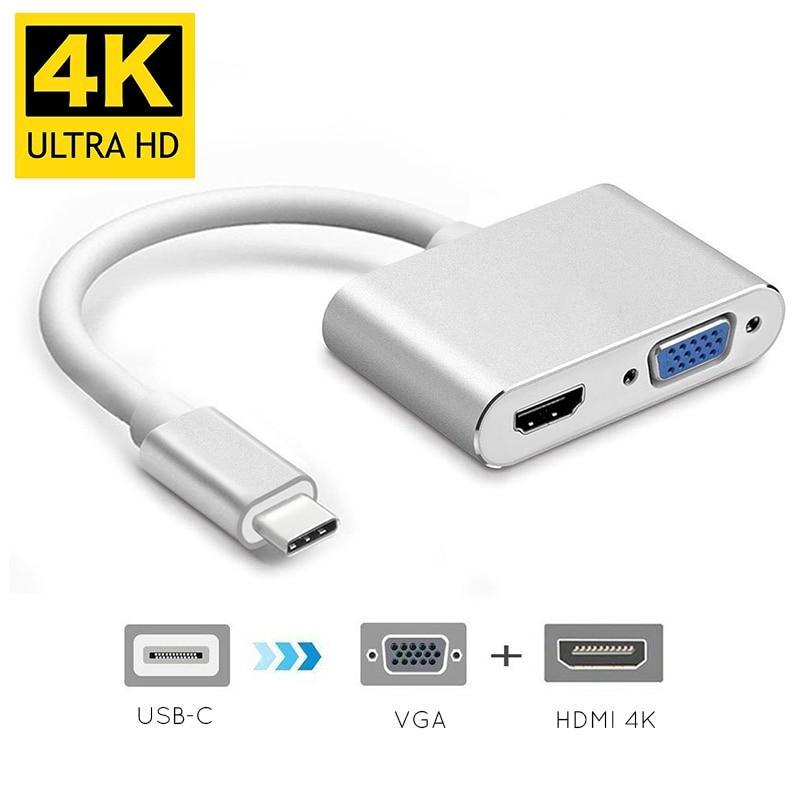 Cáp Chuyển Đổi Loại C Sang Vga Hdmi Hd 4k Cho laptop táo
