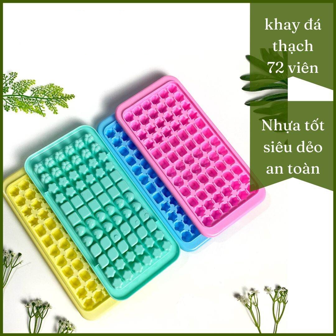 Khuôn làm thạch rau câu, làm đá viên nhựa 72 viên