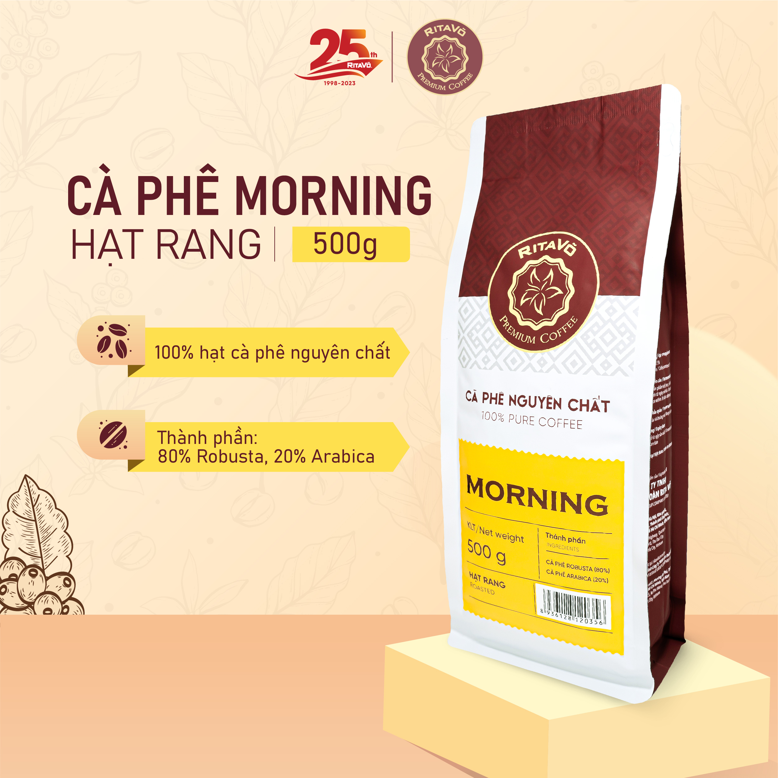 Cà phê hạt rang Rita Võ Cafe Morning 500g