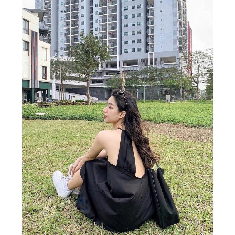 Váy Cổ Yếm Xẻ Lưng Cực Xinh, Váy 2 Dây Nữ