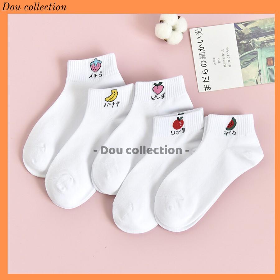 Vớ Tất Nam Nữ Cổ Ngắn Unisex Cotton Họa Tiết Trái Cây Phong Cách Nhật Bản Dễ Thương - Mã TV011