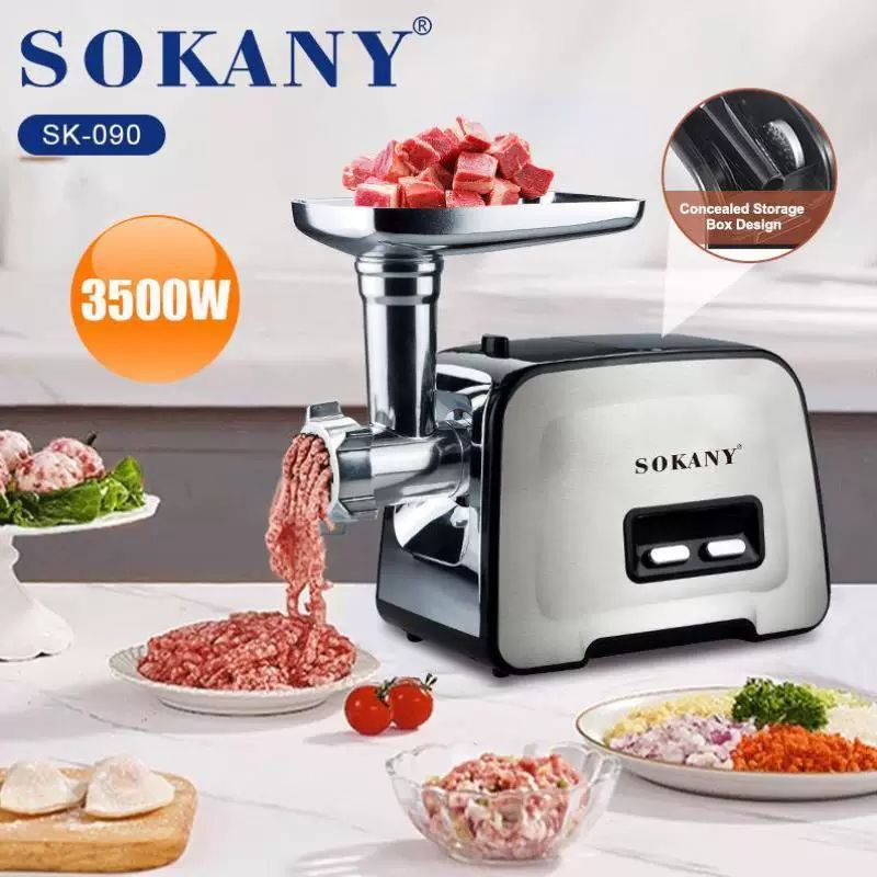 Máy xay nhồi thịt đa năng SOKANY SK-090, công suất 3200W, vừa xay thịt, vừa đùn thịt, nhồi lạp xưởng, xúc xích tại nhà - HÀNG CHÍNH HÃNG - DELIYA