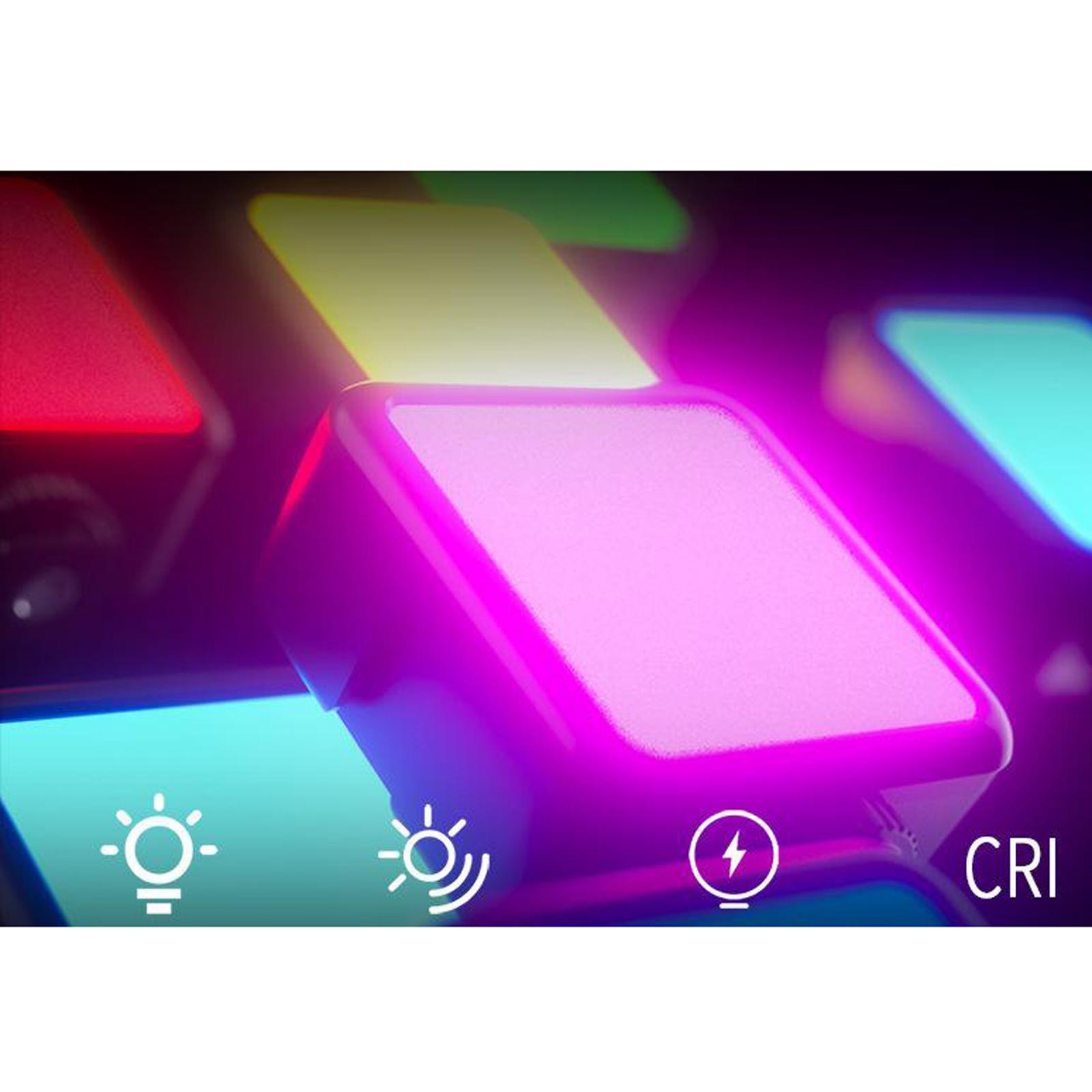 Portable VL49 RGB Video Light Camera Light Full Color 3 Cold Shoes