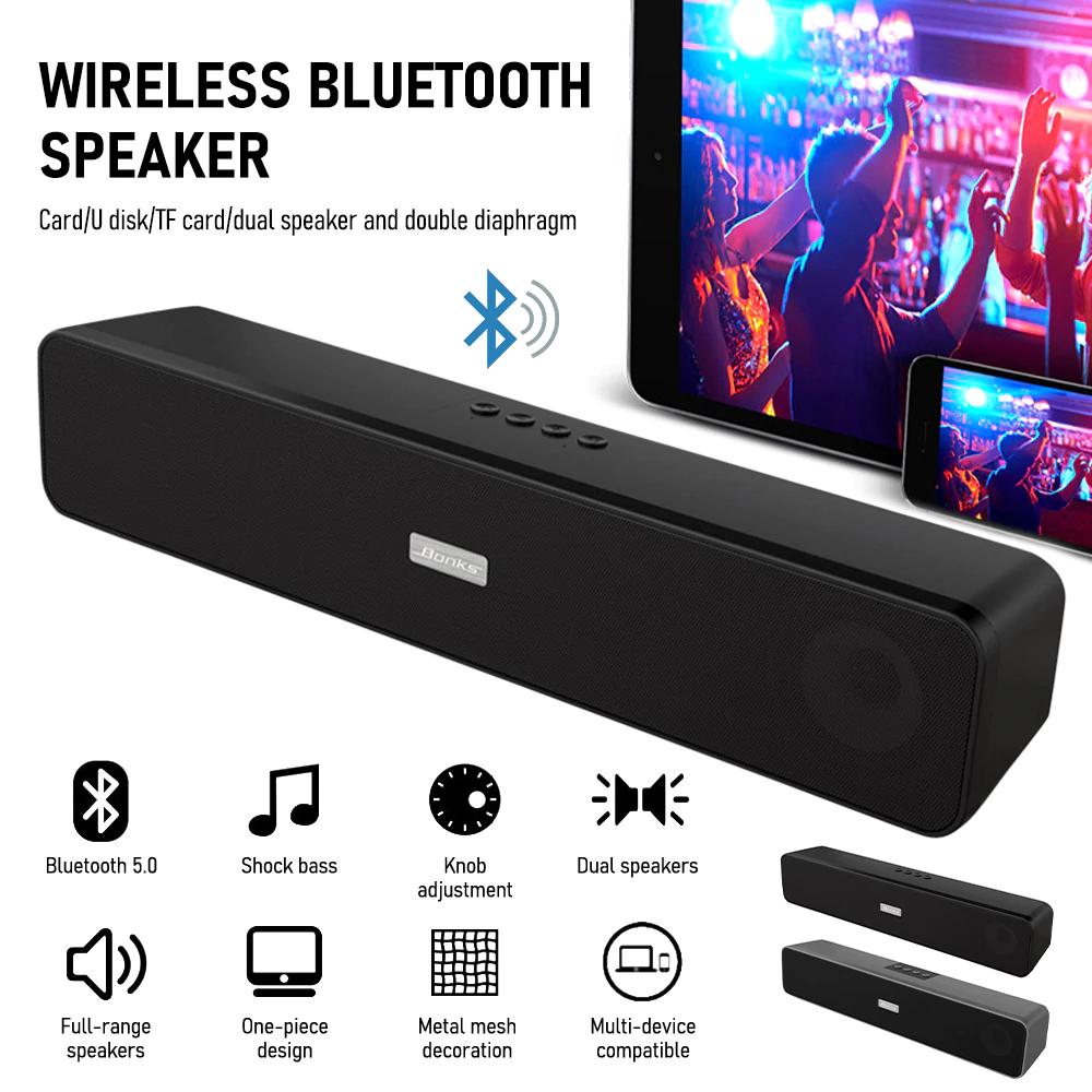 Loa Bluetooth 5.0 Super BASS Bonks N2 Kết Hợp 4 Loa in 1 Bass Treble Siêu Ấm, Hỗ trợ Thẻ Nhớ, Cổng USB, Công Suất Lớn - Tặng Dây Jack 3.5mm, Hàng Chính Hãng