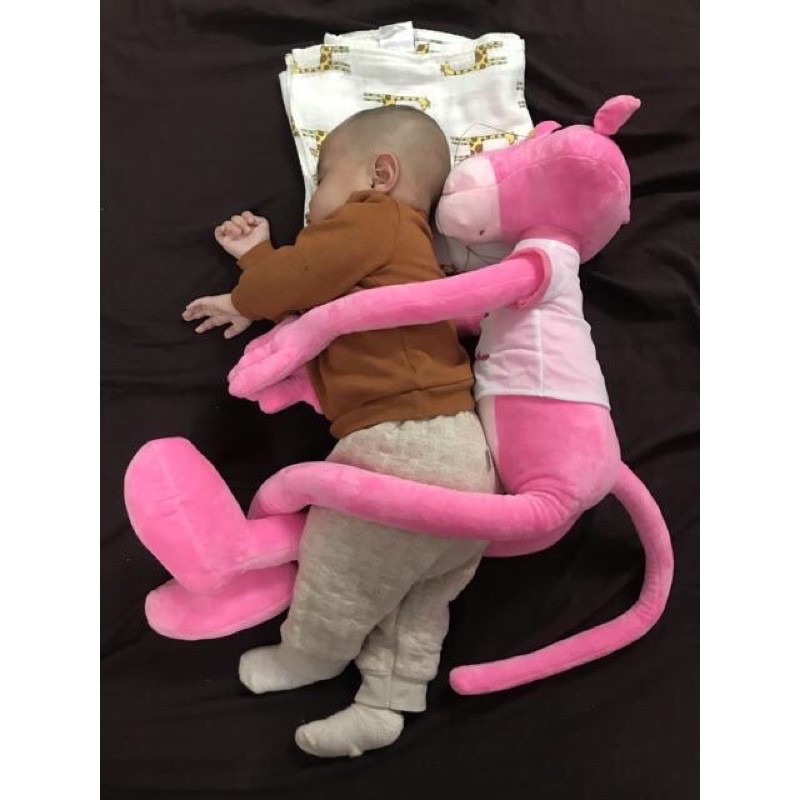 Báo hồng gấu bông cute khổng lồ - Gối ôm cho bé chống giật mình - Dài 60 cm đến 1m7 - Quà tặng người yêu hình thú Pink Panther nhồi bông