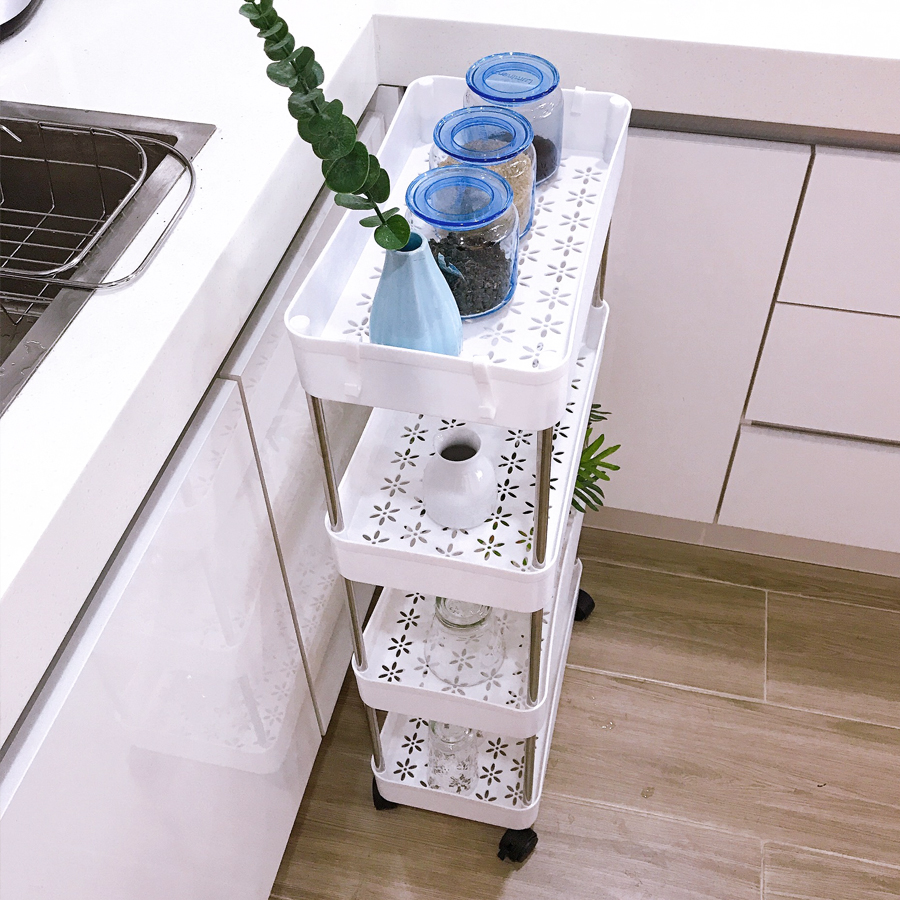 Kệ nhựa để đồ đa năng cao cấp- kệ nhiều ngăn- kệ trang trí - kệ nhà tắm có bánh xe
