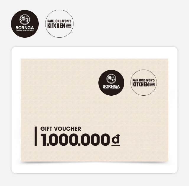 Phiếu Quà Tặng Bornga/Paik Jong Wons Kitchen 1000K