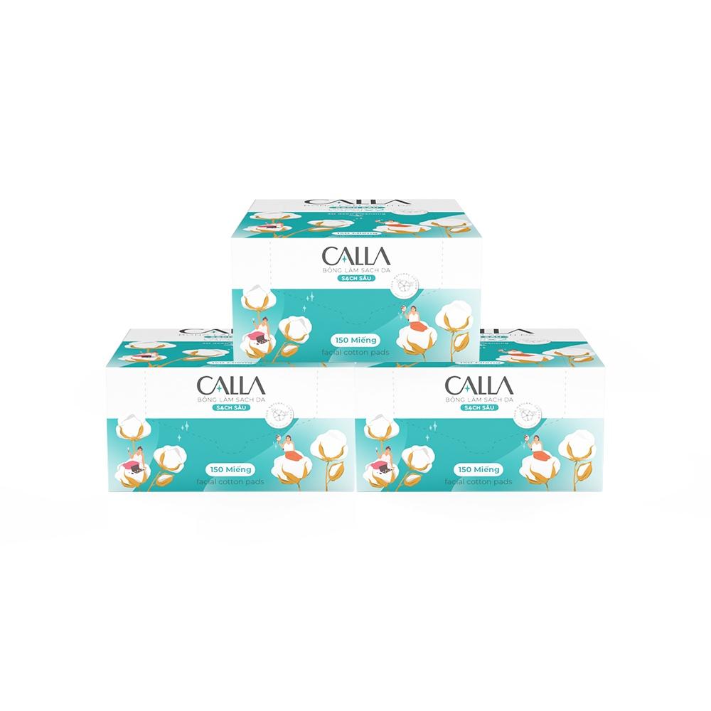 Combo 3 Hộp Bông tẩy trang làm sạch da Bông Bạch Tuyết Calla Sạch Sâu