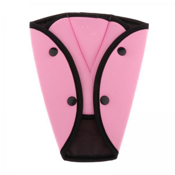 10xKids Car Safety Seatbelt Adjuster Universal Seat Belt Triangle Holder Pink