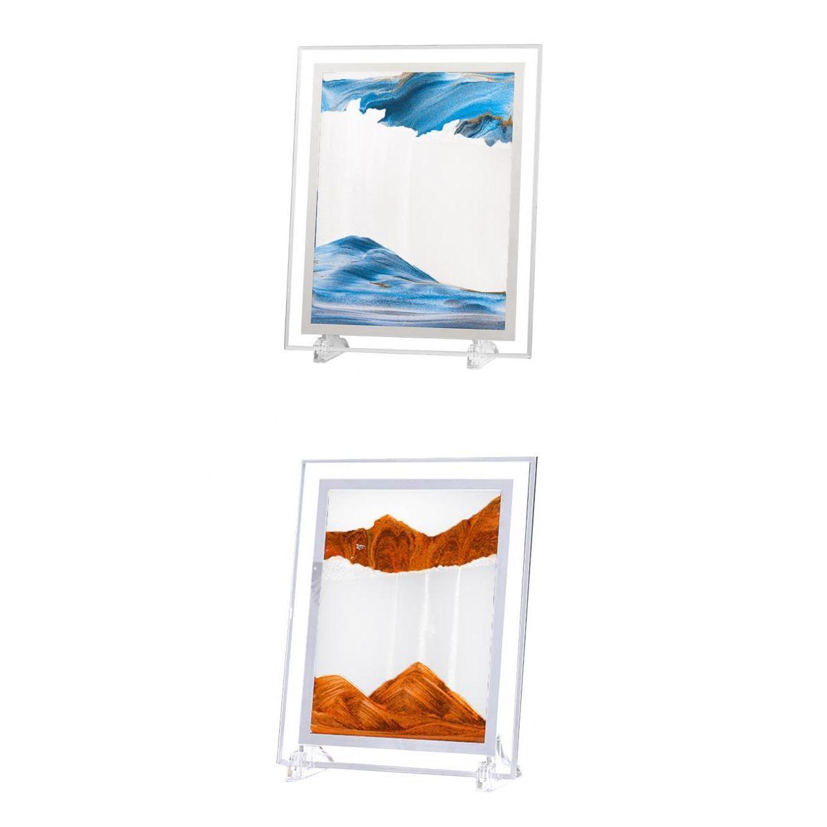2PCS Natural Dynamic Sand Picture Flowing Desktop Decor Kit Photo Sand Draw