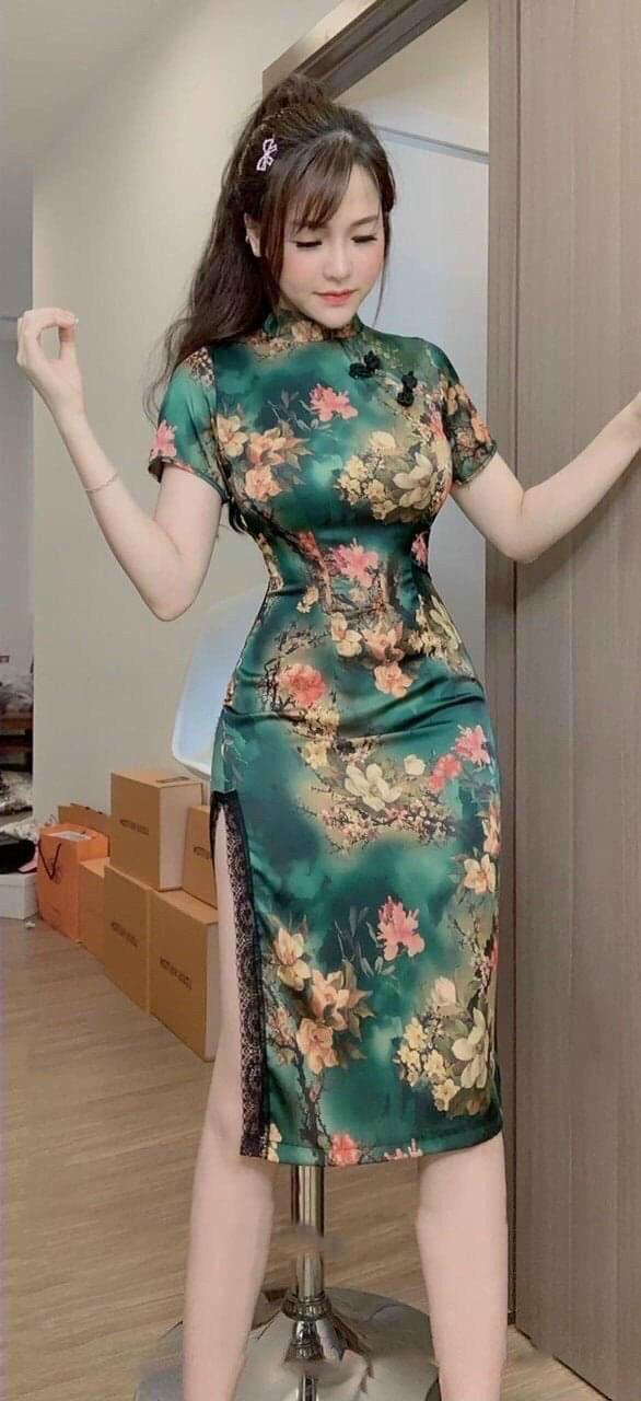 Đầm hoa nút mây thời trang