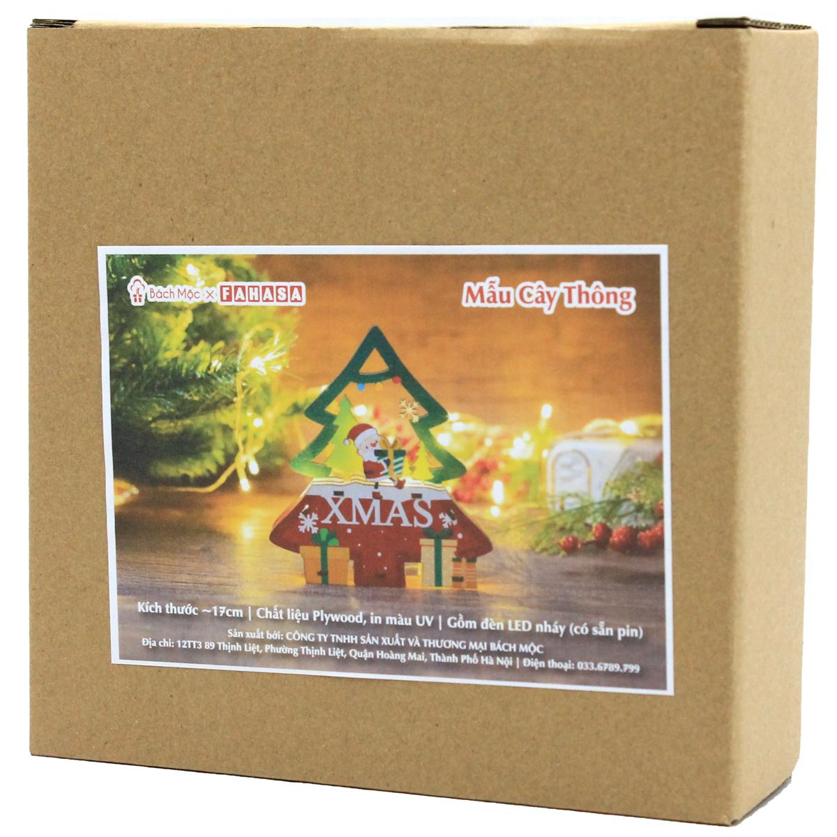 Đèn Gỗ Trang Trí Giáng Sinh - Bách Mộc - Cây Thông Hộp Quà