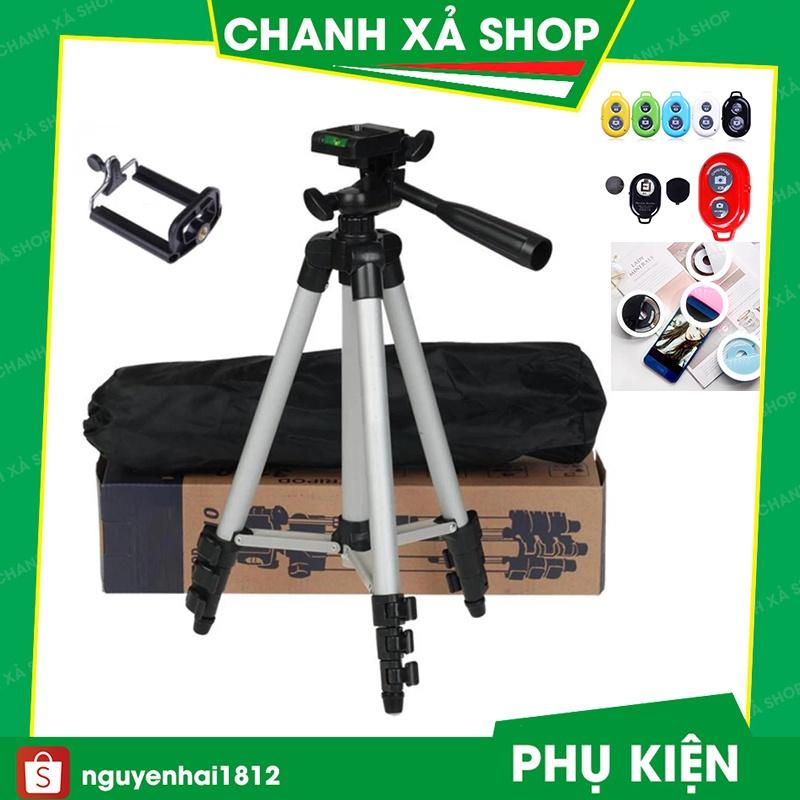 Giá đỡ điện thoại kẹp điện thoại livestream TIKTOK cho máy ảnh và điện thoại Tripod Gậy 3 Chân Kèm Giá Đỡ