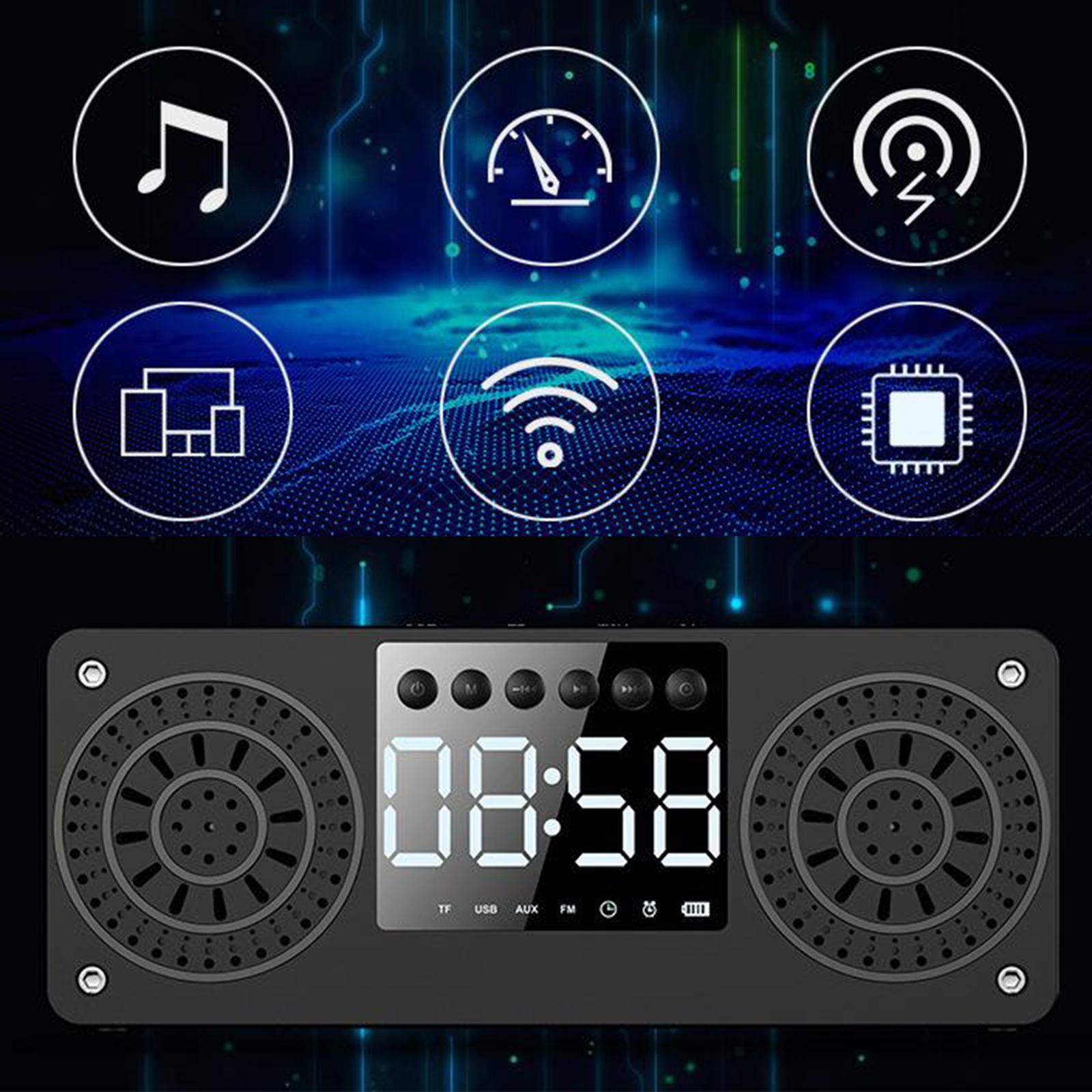 Bluetooth Portable Wooden Soundbar Audio Player for Home Office Computer black