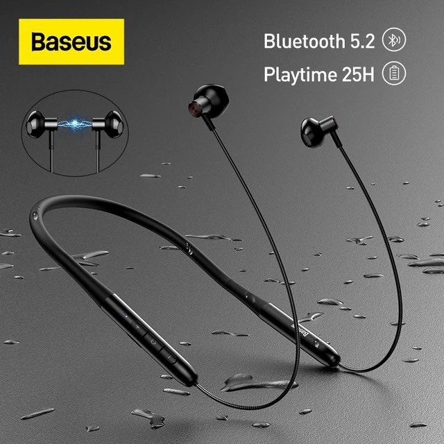 Tai Nghe Bluetooth Thể Thao, Chống nước Baseus Bowie P1 (25hr / Bluetooth 5.2, Waterproof, Half In-ear Neckband Wireless Earphones )  hàng chính hãng