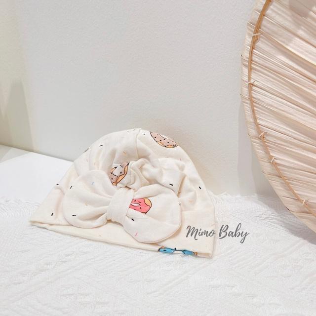 Mũ turban họa tiết bánh donut dễ thương cho bé MTB89 Mimo Baby