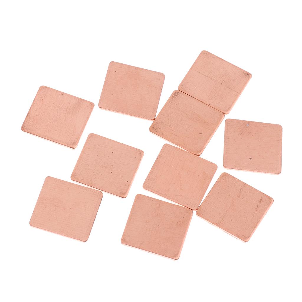 10 Pieces IC Chipset Cooler Thermal Heatsink Copper Pad Shim Size 15 x 15 mm for Raspberry Pi