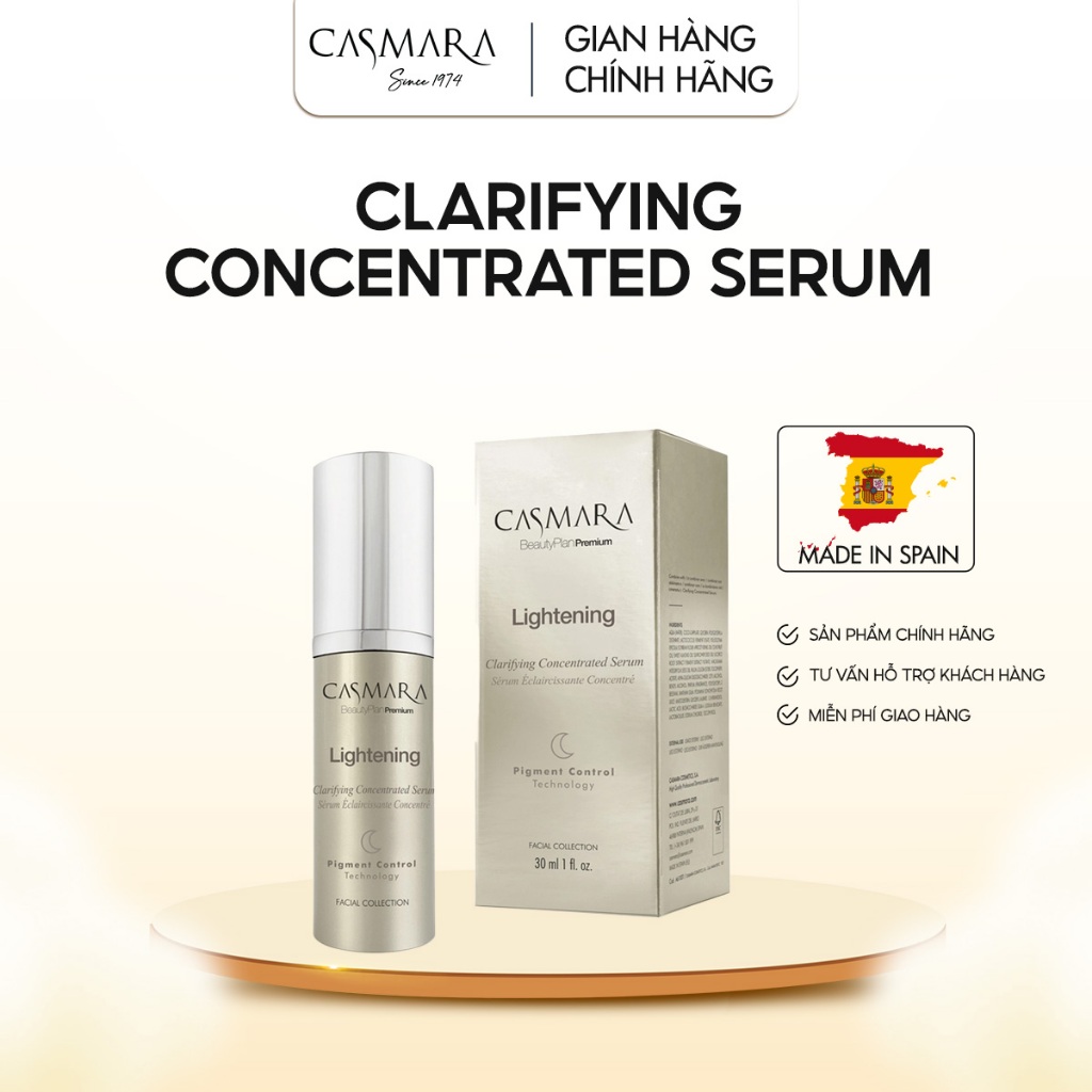 Serum Dưỡng Trắng, Hỗ Trợ Mờ Nám Ban Đêm Casmara LIGHTENING CLARIFYING CONCENTRATED SERUM 30ML