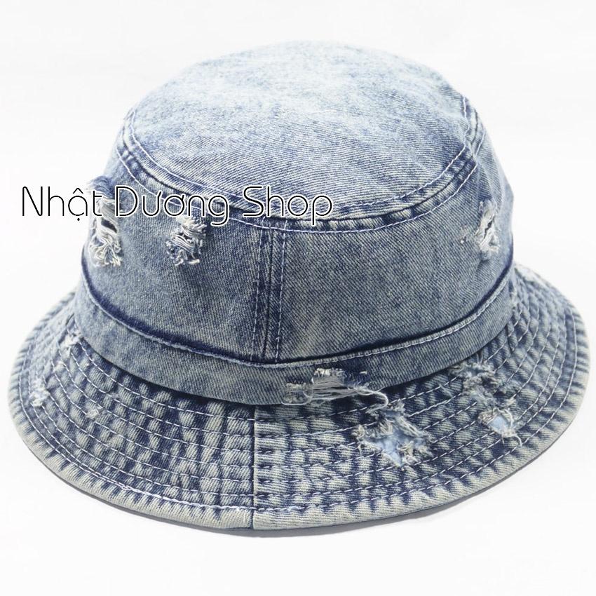 Nón tai bèo ,nón bucket Jeans TRƠN hàn quốc - Mũ vành Jeans rách cực chất thời trang nam nữ hot teen