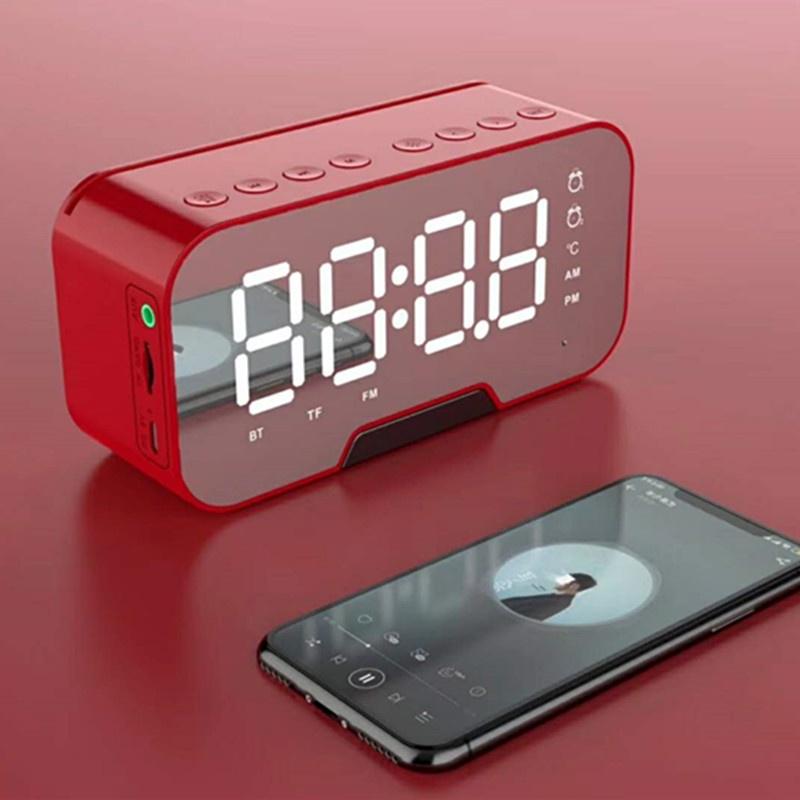 Loa bluetooth mini kiêm đồng hồ báo thức để bàn dạng gương Kimiso K10- Đồng hồ điện tử thông minh- Thể hiện nhiệt độ