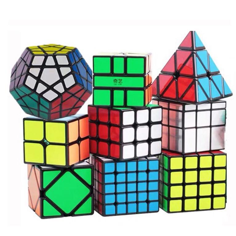 Combo 9 Rubik Viền Đen Sticker 2x2, 3x3, 4x4, 5x5, Megaminx, Pyraminx, Mirror, Skewb, Square-1