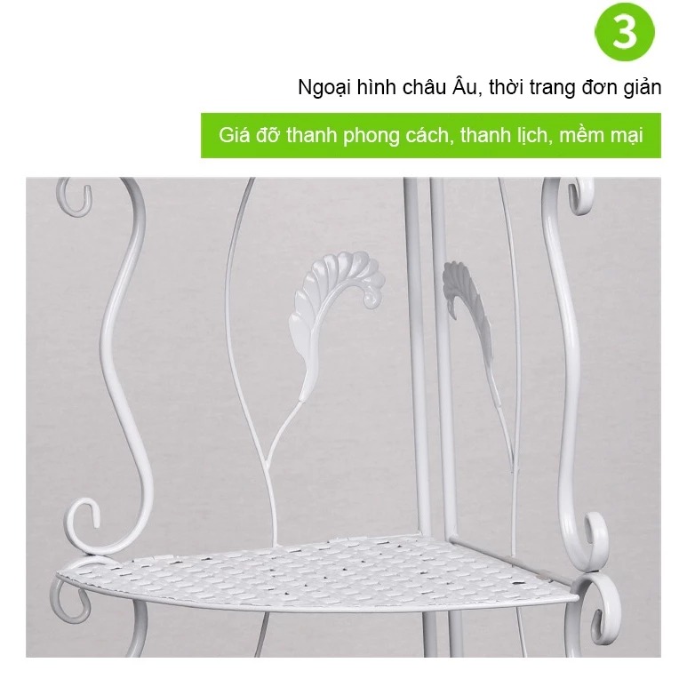 Kệ Để Góc Tường Hoa Văn Họa Tiết Kiểu Dáng Châu Âu Dùng Cho Phòng Bếp Phòng Tắm
