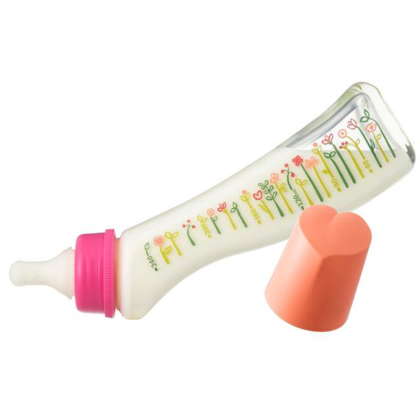 Bình sữa thủy tinh Betta Brain thiết kế thủ công GF4 flower 240ml cho bé từ 0m