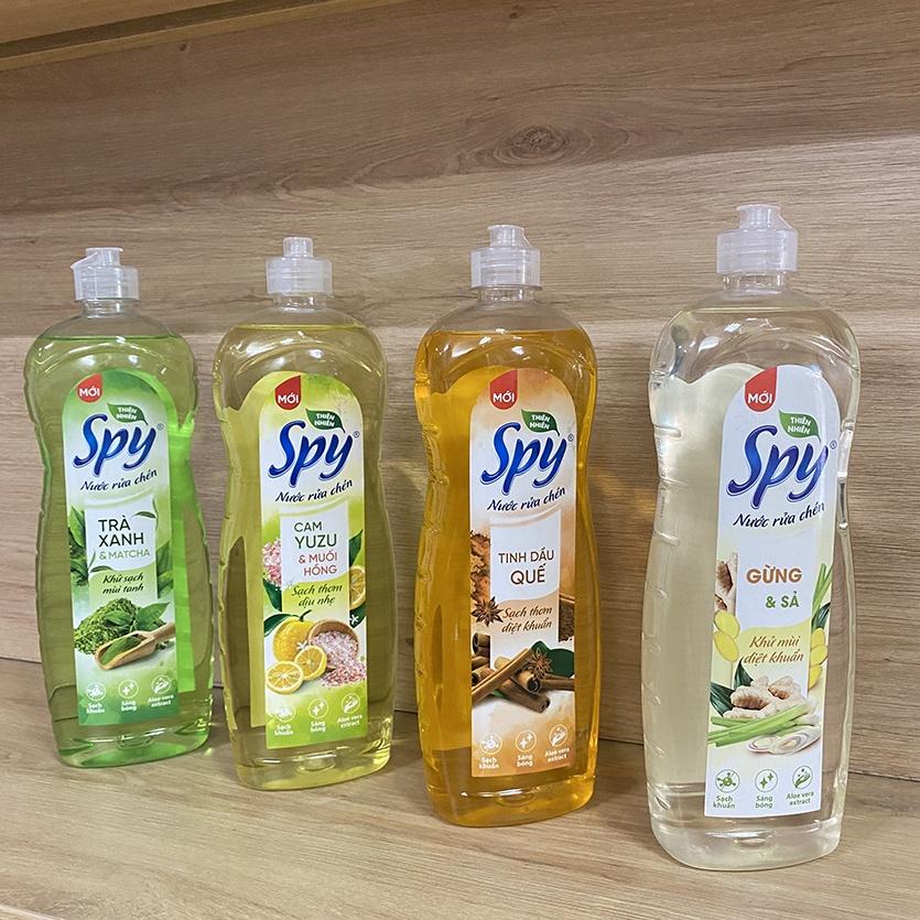 Nước rửa chén bát SPY thiên nhiên 760 ml hương Quế, hương Gừng Sả thơm dịu nhẹ