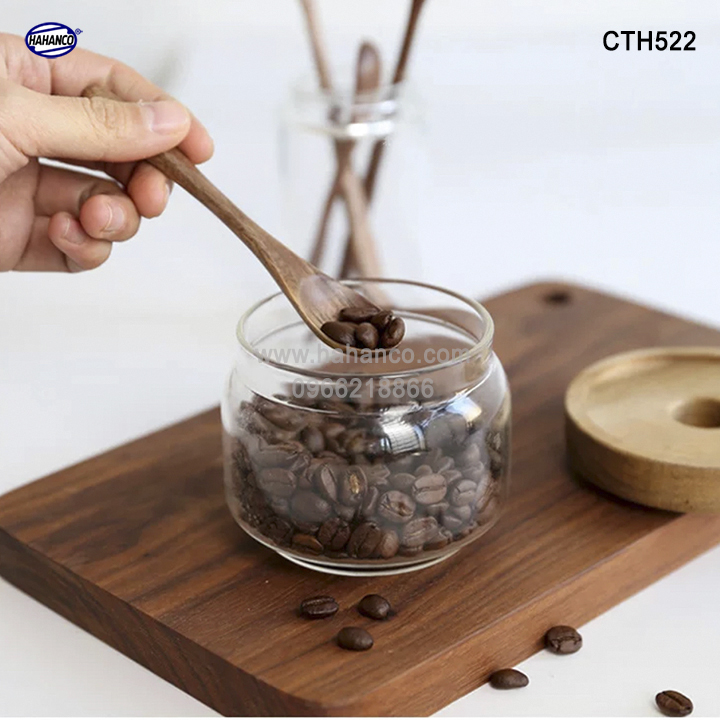 Thìa cafe mini gỗ Óc Chó nhập khẩu Mỹ, thìa xuất Nhật (CTH522) Dùng múc giá vị , decor trang trí, chụp ảnh