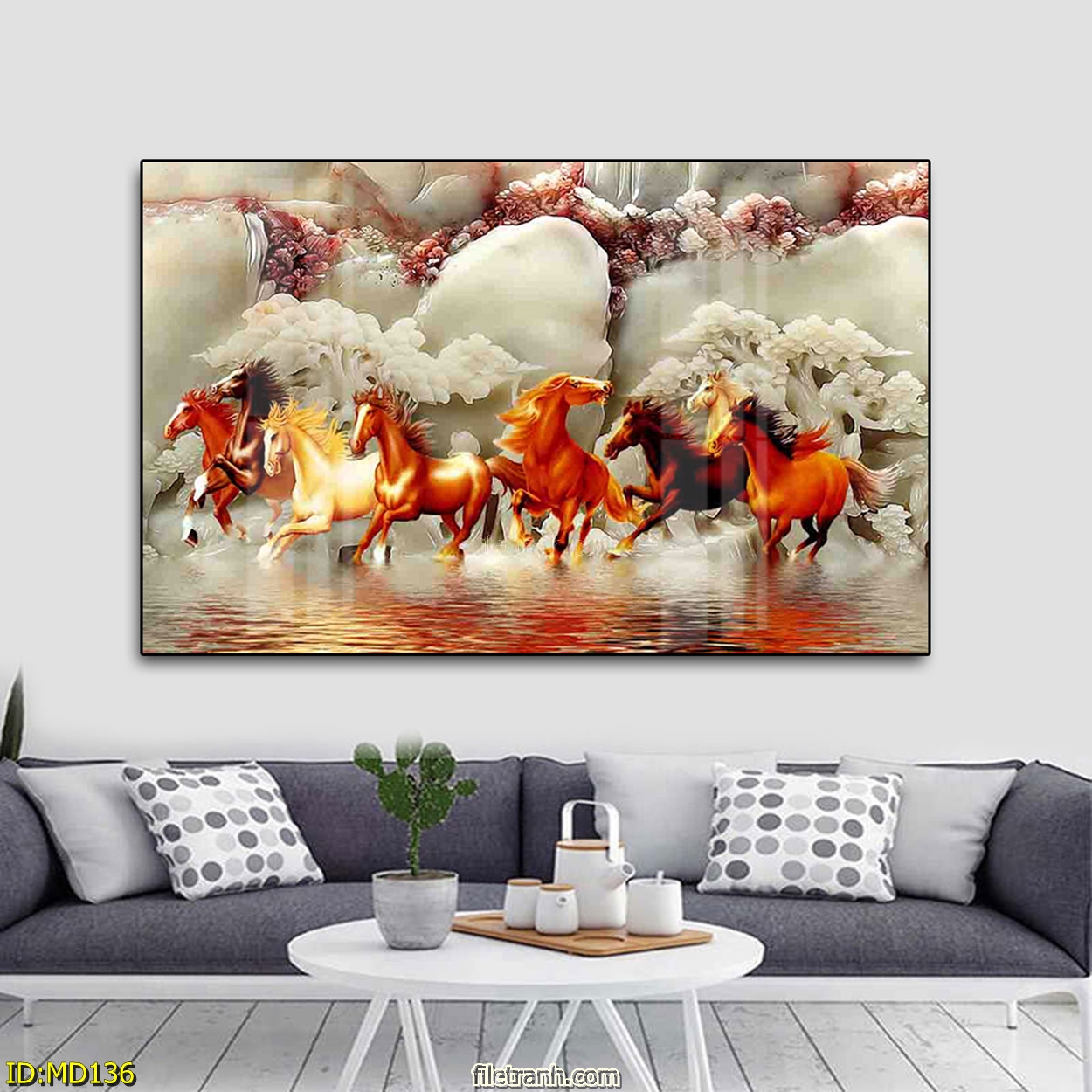 Tranh Mã Đáo Thành Công Treo Tường - Tranh Canvas Trang Trí Phong Thủy